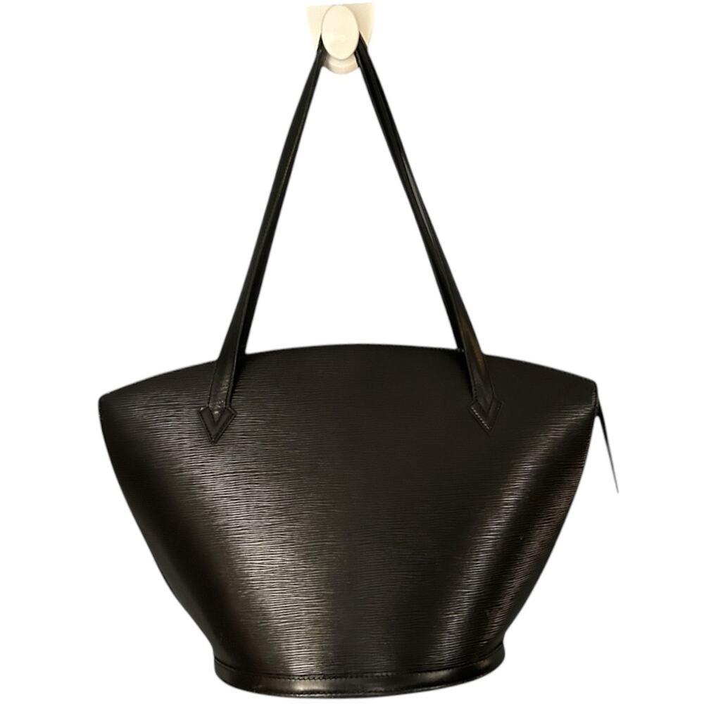 Louis Vuitton Black Leather Tote Sophisticated Design